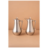 Waba Mubhera Flask Set 2 Pcs 1L-Matt Silver / Transparent