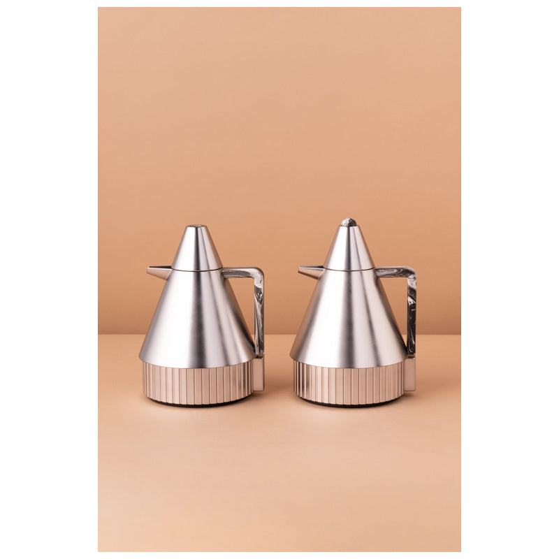 Waba Mais Flask Set 2 Pcs 1L-Matt Silver / Granite Handle