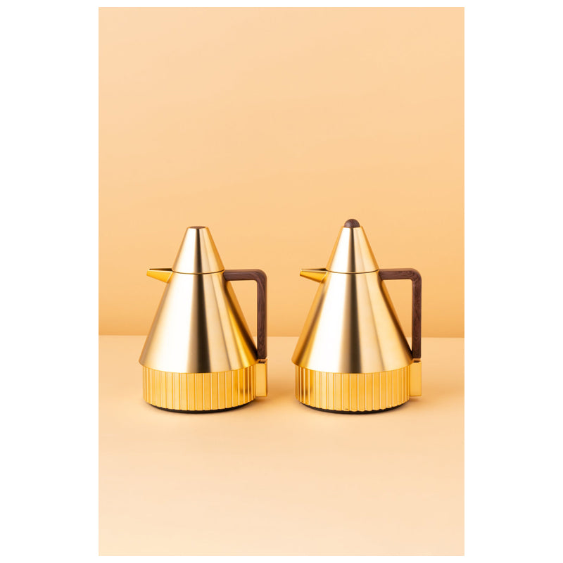Waba Mais Flask Set 2 Pcs 1L-Gold / Wooden Handle