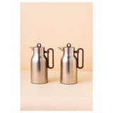 Waba Bareeq Flask Set 2 Pcs 1L-Maat Silver-Wooden Handle