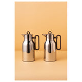 Waba Bareeq Flask Set 2 Pcs 1L-Shiny Brown-Wooden Handle