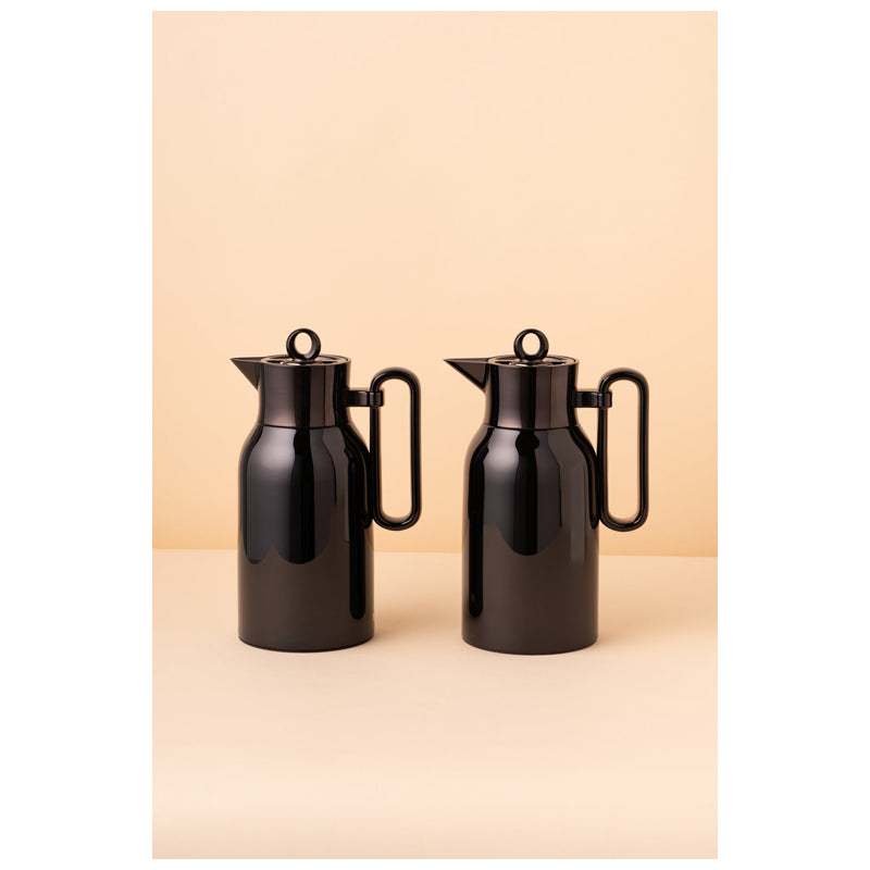 Waba Bareeq Flask Set 2 Pieces 1 L-Black Nickel