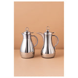 Waba Sanwan Flask Set 2 Pcs 1/0.7 L-Shiny Silver / Transparent