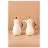 Waba Sanwan Flask Set 2 Pcs 1/0.7 L-Shiny White Pearl / Wooden