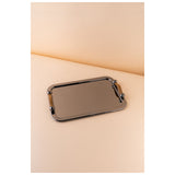 Waba Gf7 Rectangular Serving Tray 1 Pcs-Black Nickel / Wooden Handle