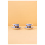 Waba B2 Ceramic Mug 2 Pcs With Base-Light Blue