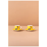 Waba B4 Ceramic Mug 2 Pcs With Base-Yellow