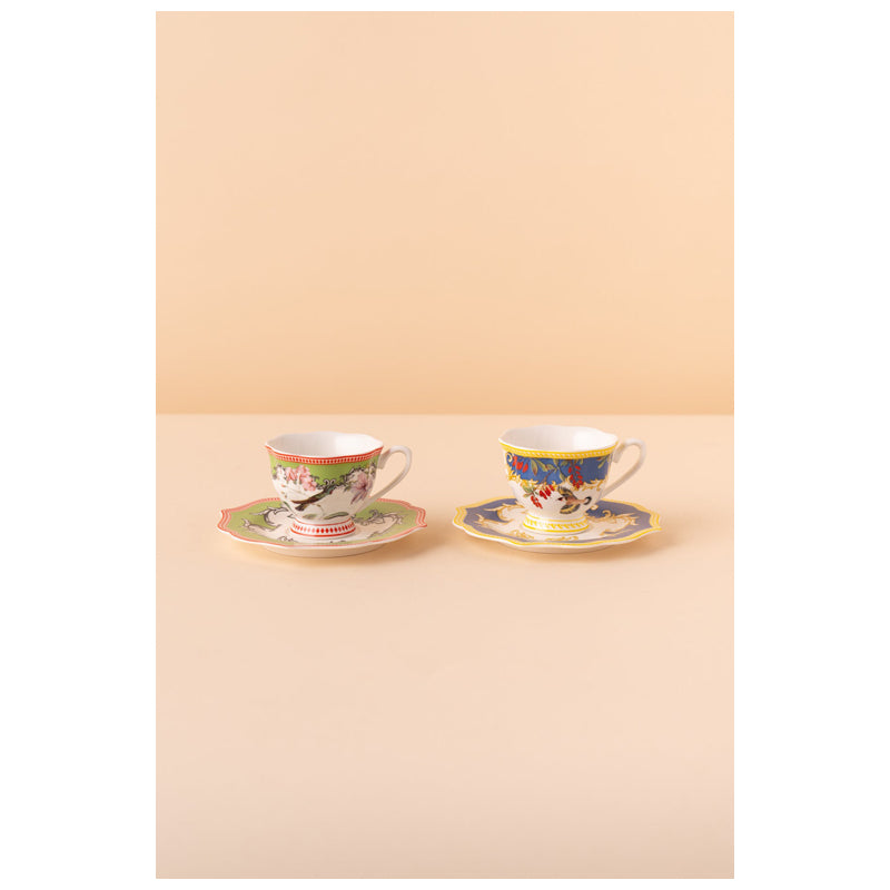 Waba B13 Coffee Cups Set 2 Pcs-Green&Blue