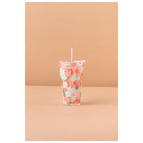 Waba B31 Glass Mug With Lid + Straw-Multicolor