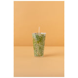 Waba B35 Glass Mug With Lid + Straw-Green