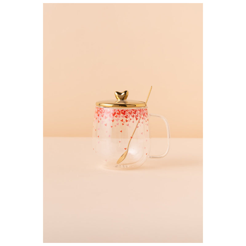Waba B2 Glass Mug Double Wall +Spoon-Clear