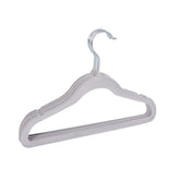 5 قطع شماعات أطفال مخملية - رمادي فاتح