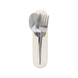 W&P Porter Utensils Set Stainlees Steel 7.5X2X0.5Inch-Silver&Cream