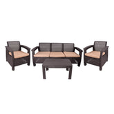 طقم أثاث الحديقة - بني 6 قطع