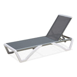 Full Flat Aluminum sun bed- Grey Color