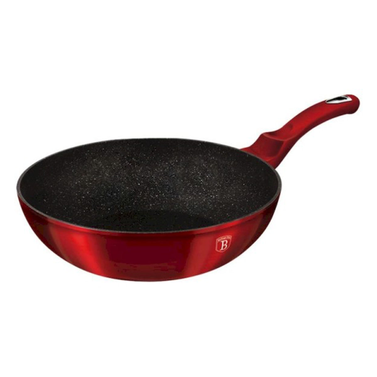 Wok Frypan With Handle - Burgundy Color