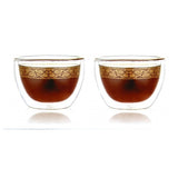 Mooloom 2Pcs Borosilicate Glass Double Wall Cawa Cup Set 70Ml -Clear