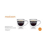 Mooloom Mooloom Double Wall Glass Coffee Cup 90 Ml Set Of 2-Clear