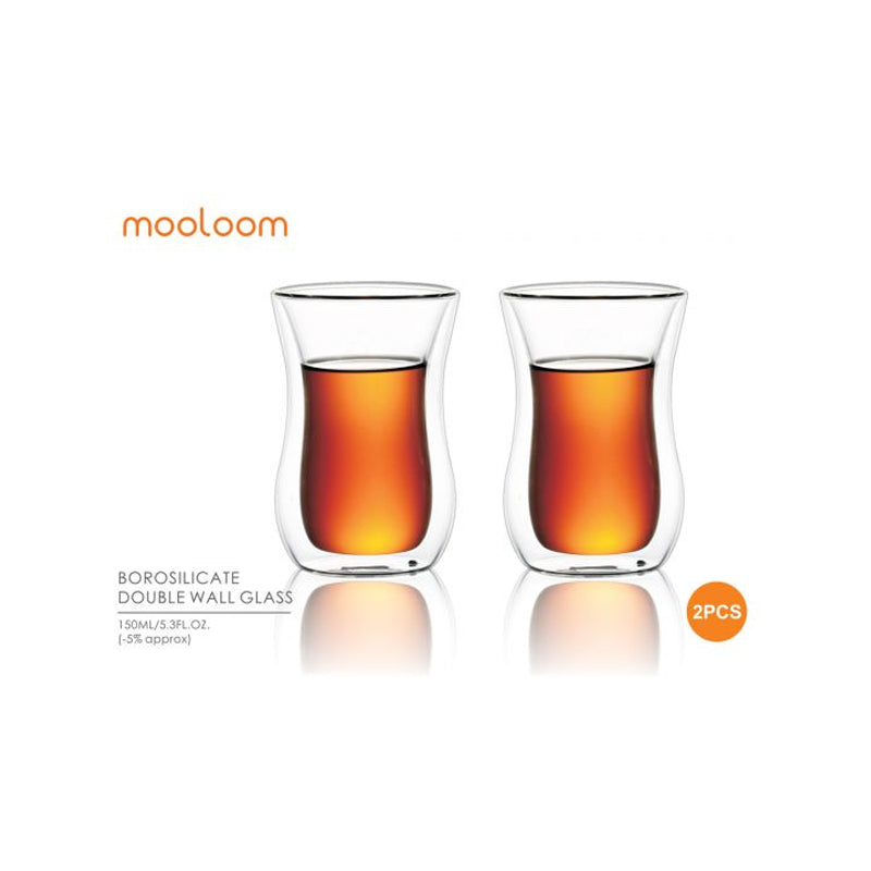 Mooloom 2Pcs Tea Cup Set 150Ml-Clear