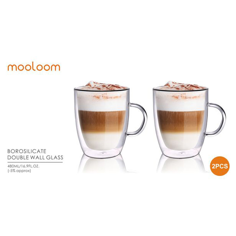 Mooloom 2Pcs Mug 480 Ml - Clear