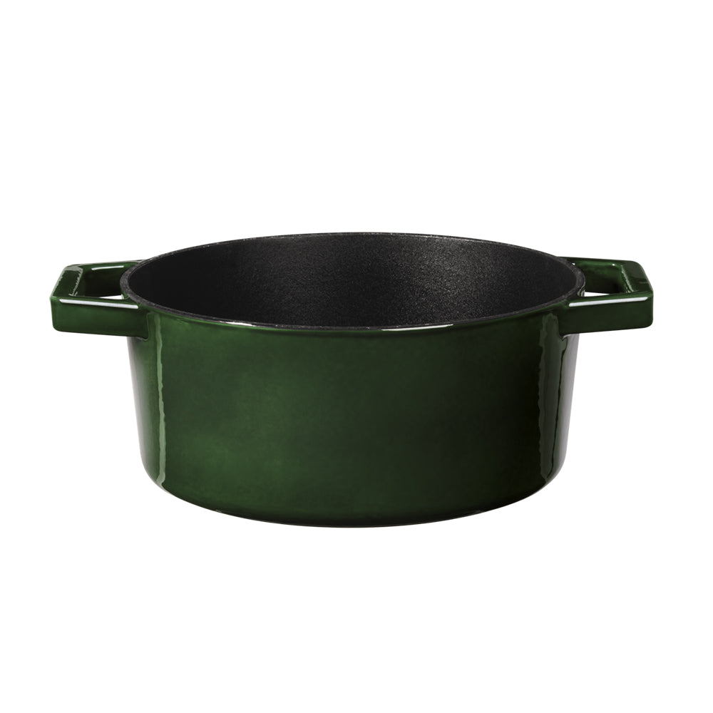 cast iron casserole with lid - Green Color
