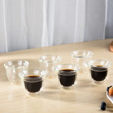 Mooloom Hand Made Borosilicate Glass Double Wall Cawa Cup 80 Ml 6 Pcs