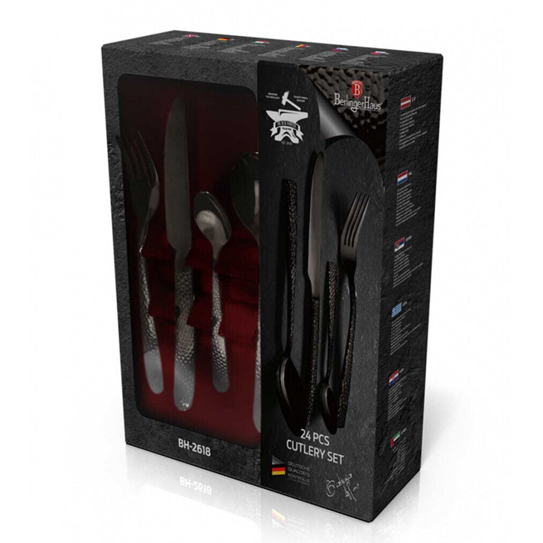 Stainless Steel Cutlery Set 24 Pcs Mirror Black