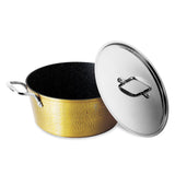 Casserole with lid and handles - Gold 32 cm