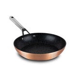 Hammered frypan 26 cm with stainless steel handle copper color