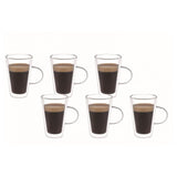 Aramoro Aramoro Double Wall Glass Cup 200 Ml Set Of 6-Clear