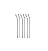 6 Pcs Stainless Steel Bent Straw Set 24 cm, Silver
