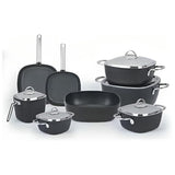 Saflon Granite Stainless Steel Handels 13 Pcs Set -Black