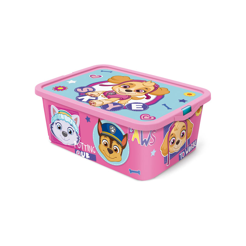 Stor Paw Patrol Girl Click Storage Box 13 Ltr-Pink
