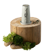 Small Electronic Candle - Grey + Silver