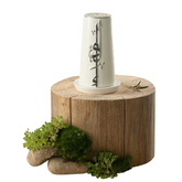 Medium Electronic Candle - Pearl White + Silver