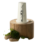 Large Electronic Candle - Pearl White + Silver