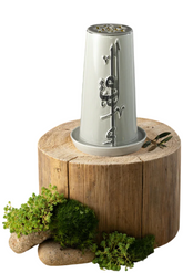 Large Electronic Candle - Grey + Silver