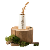 Flower Vase - S -10.4x20 cm- Pearl White + Gold