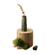 Flower Vase - S - 10.4x20 cm - Olive + Gold