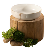 Porcelain Salad Bowl - Beige+Gold