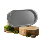 Iron Serving Tray 53x31 cm- Grey + Silver