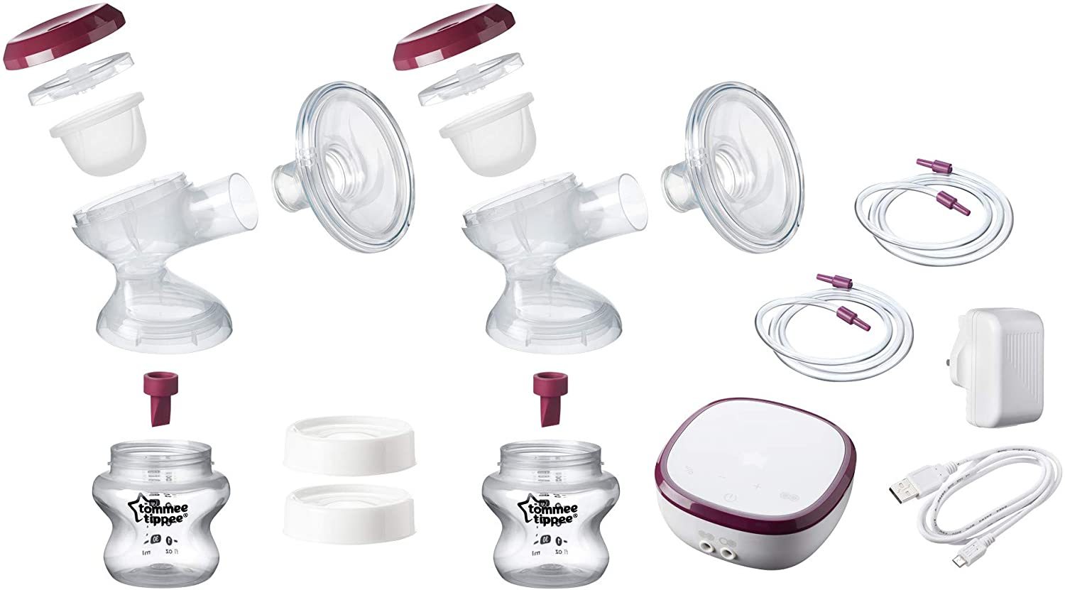 Double electric breast pump
