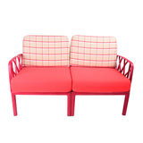 4 Pieces garden sofa set with table - Red