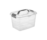 صندوق حامل تتريس بلاستيكي بغطاء بسعة 5 لتر - شفاف