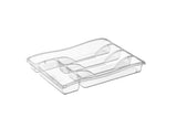 صينية أدوات مائدة بلاستيك بمقاس 33x25.5x4 سم - شفاف