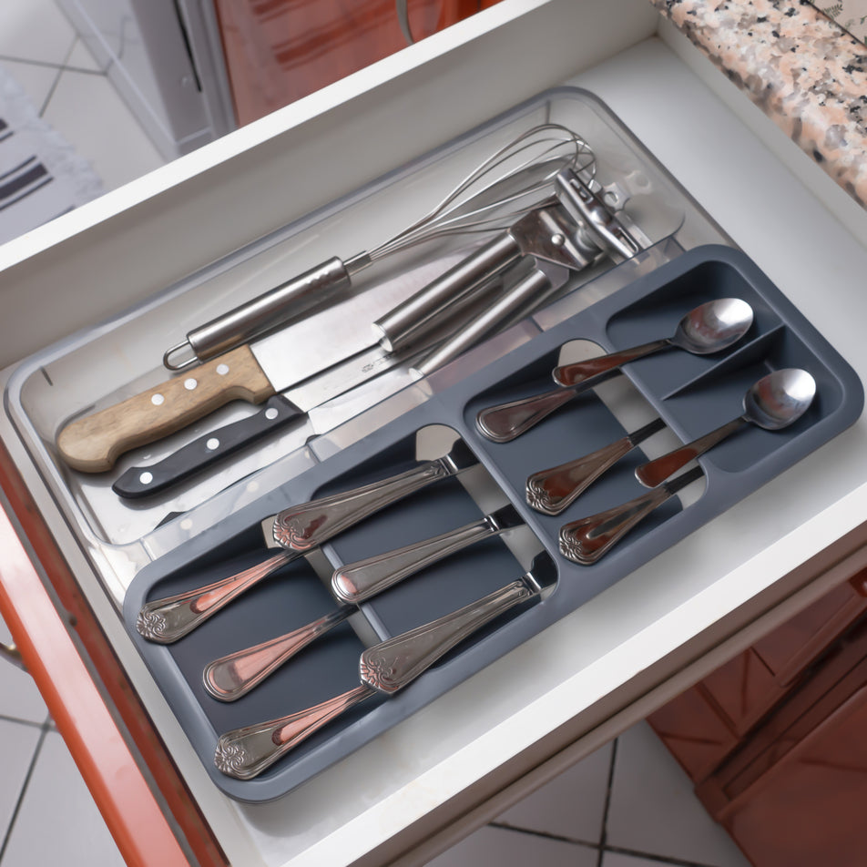 Smart Organizer 2 Line Cutlery- Grey Color