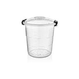 Plastic Storage Bucket With Lock 45Ltr-Tetris - Clear