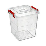 Plastic Storage Bucket With Lock Square 75Ltr - Clear