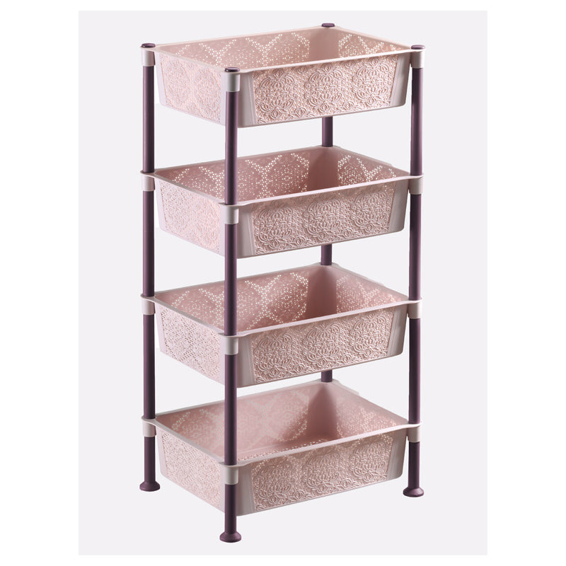 4 Tier Plastic Storage Shelf Lace-Purple