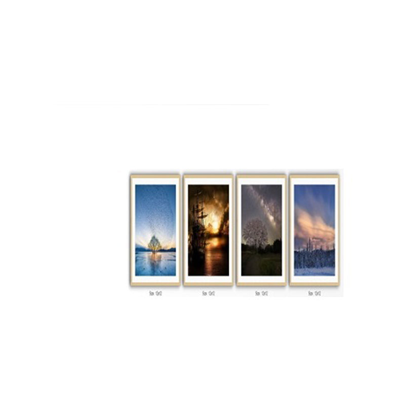 4Pc Frame Set 12X12" Natural Design - Multicolor